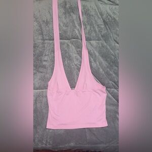 Chic Pink V-Neck Crop Top